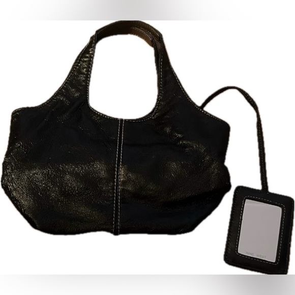 Nine West embroidered floral black small handbag. - Picture 6 of 11